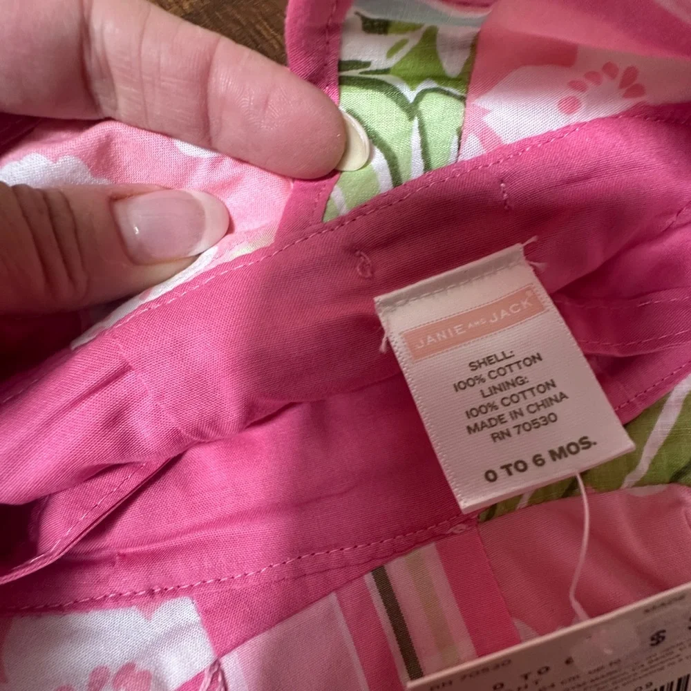 NWT Janie & Jack 0-6 months Pink Patchwork Hat‎